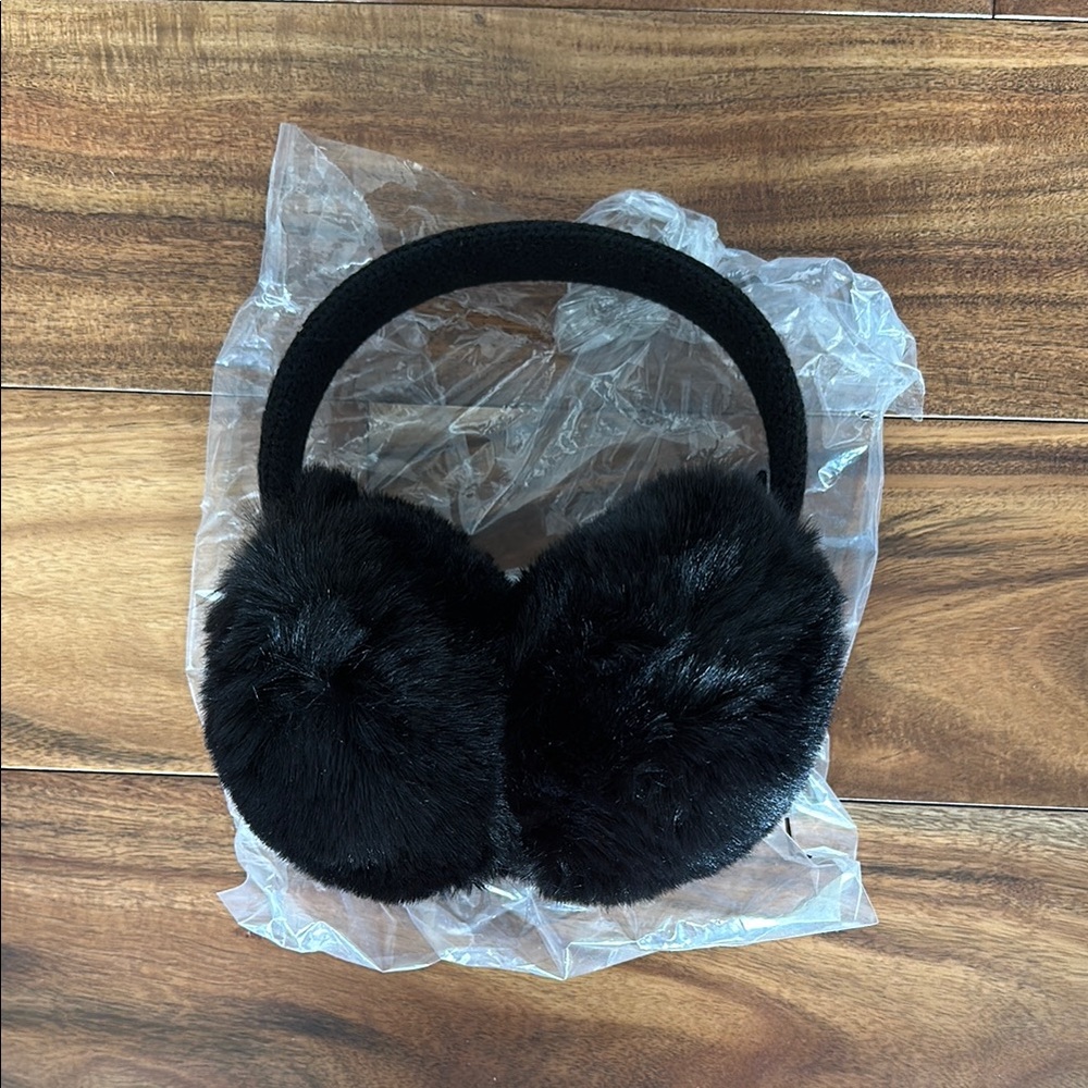 Faux Fur Black Earmuffs